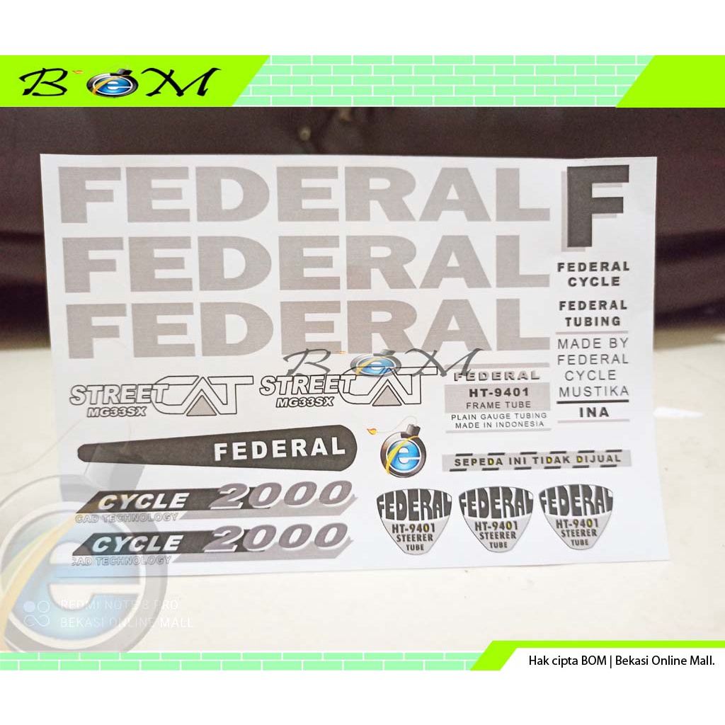 striping stiker decal transparan sepeda federal mg33sx street cat fullset