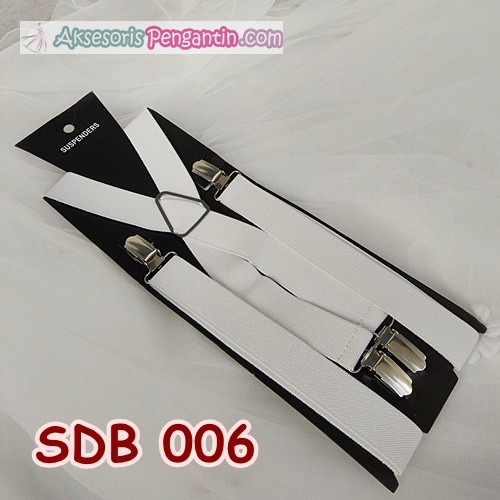 Aksesoris Suspender Pesta Putih Pria/ Wanita l Tali Baju Bretel-SDB006