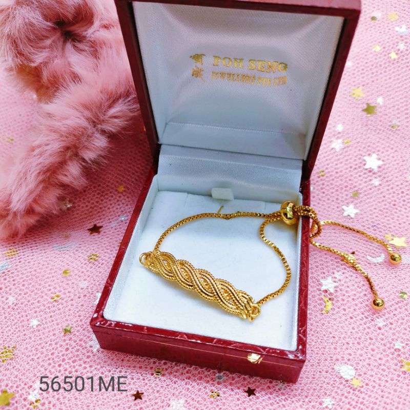 Gelang Serut Wanita Titanium Anti Karat Lapis Emas56501
