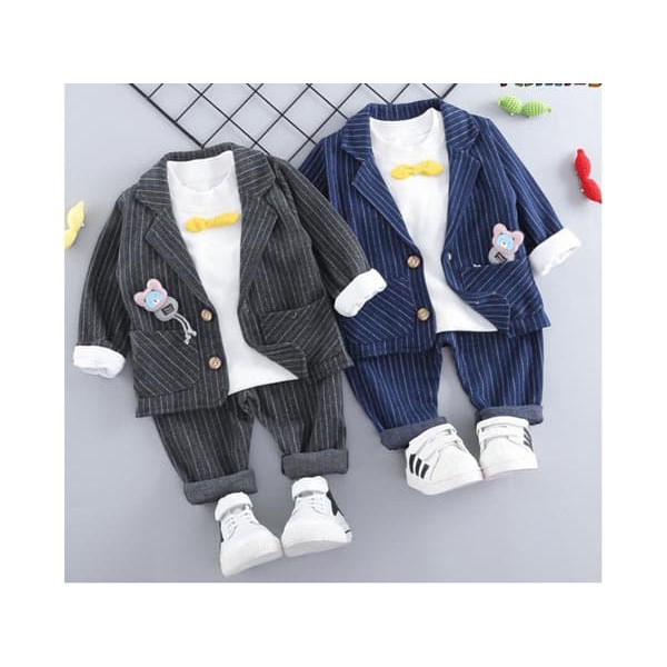 promo Baju Setelan Pesta Anak Laki Kaos Putih Jas Garis promo Baju Setelan Pesta Anak Laki Kaos Putih Jas Garis