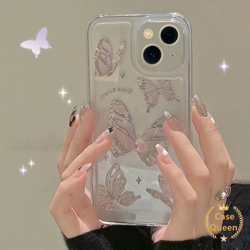 Case Transparan Desain Kupu-Kupu Untuk IPhone 6 6s 7 8 Plus 11 12 13 Pro MAX 7 Plus 8 Plus XR XS MAX X SE 2020