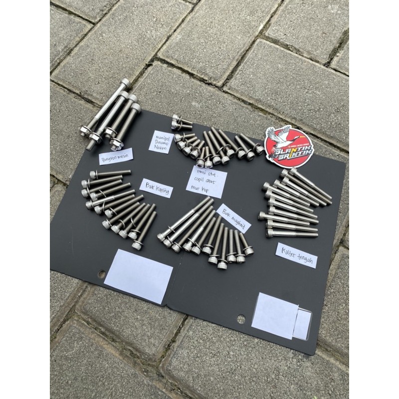 Baut Mesin L Stainless THE Full set CB GL Megapro Tiger