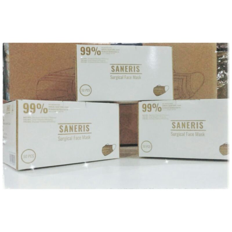Masker medis Saneris 3 ply Earloop isi 50 pcs