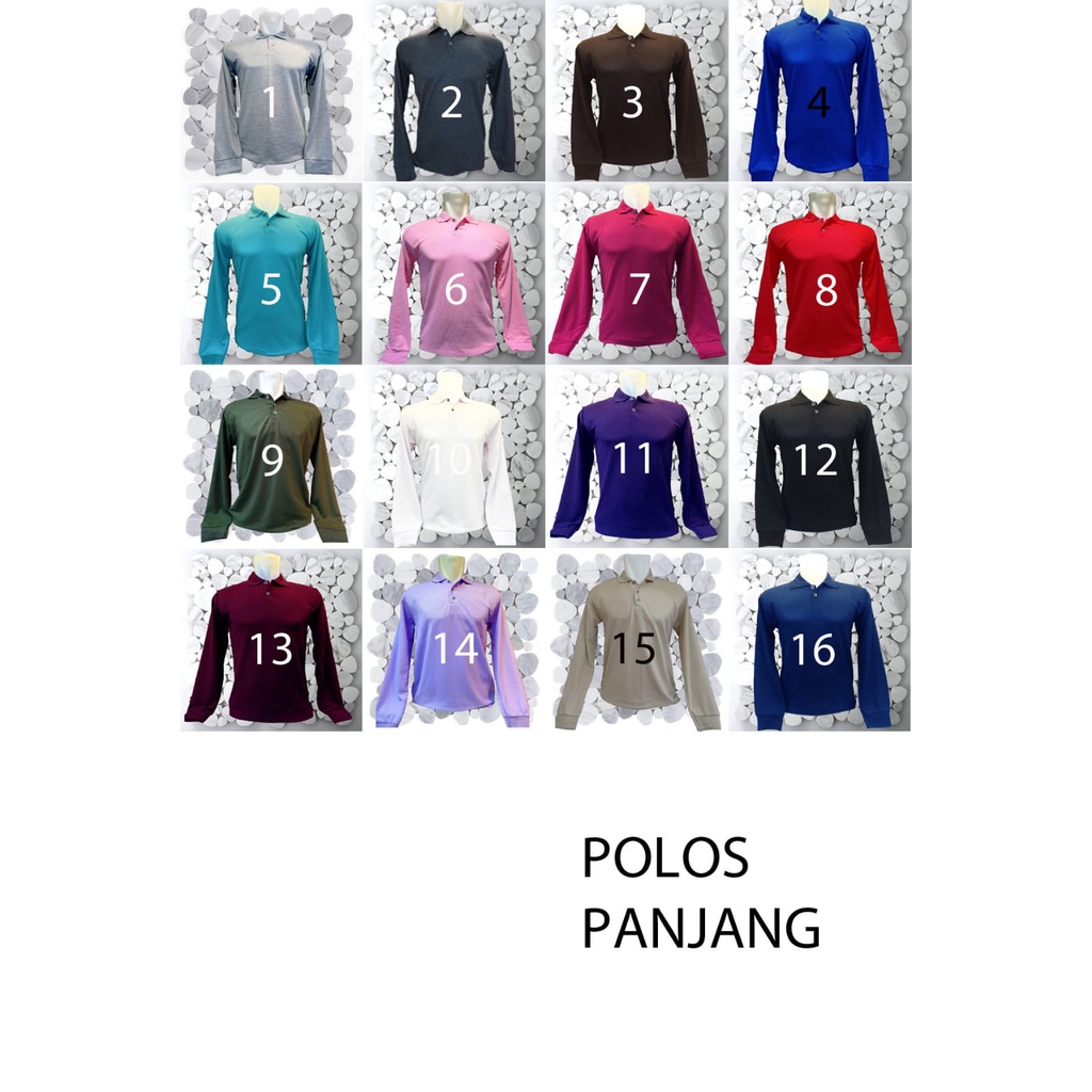 Polo Shirt Panjang, Polo Shirt, Polo Polos Panjang, Kaos Polo