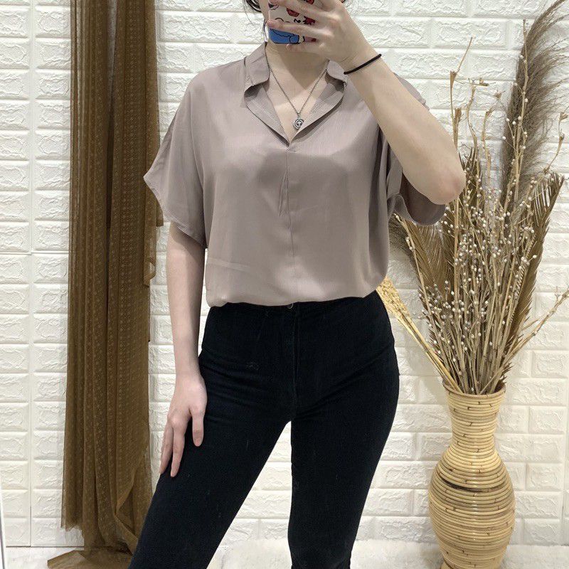 blouse rayon twill/atasan wanita/casual/bisa buat jalan dan nyantai