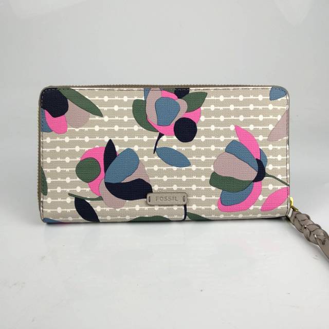 Dompet Wanita ORI FOSSIL Flower long zip wallet