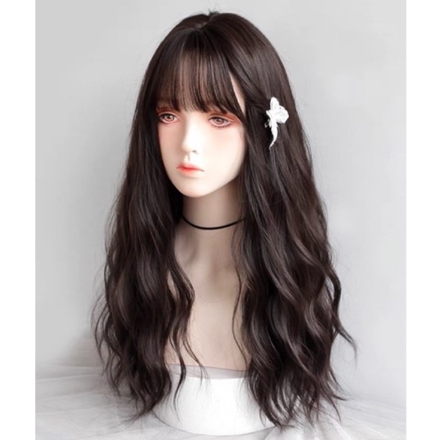 3052 FULL Wig mermaid wave panjang poni tipis 60 cm