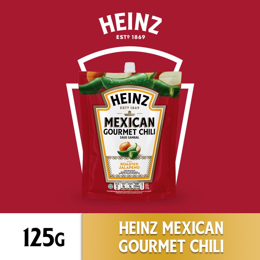 SAUS SAMBAL MEXICO HEINZ MEXICAN GOURMET CHILI ROASTED JALAPENO 125GR POUCH CABE MEKSIKO