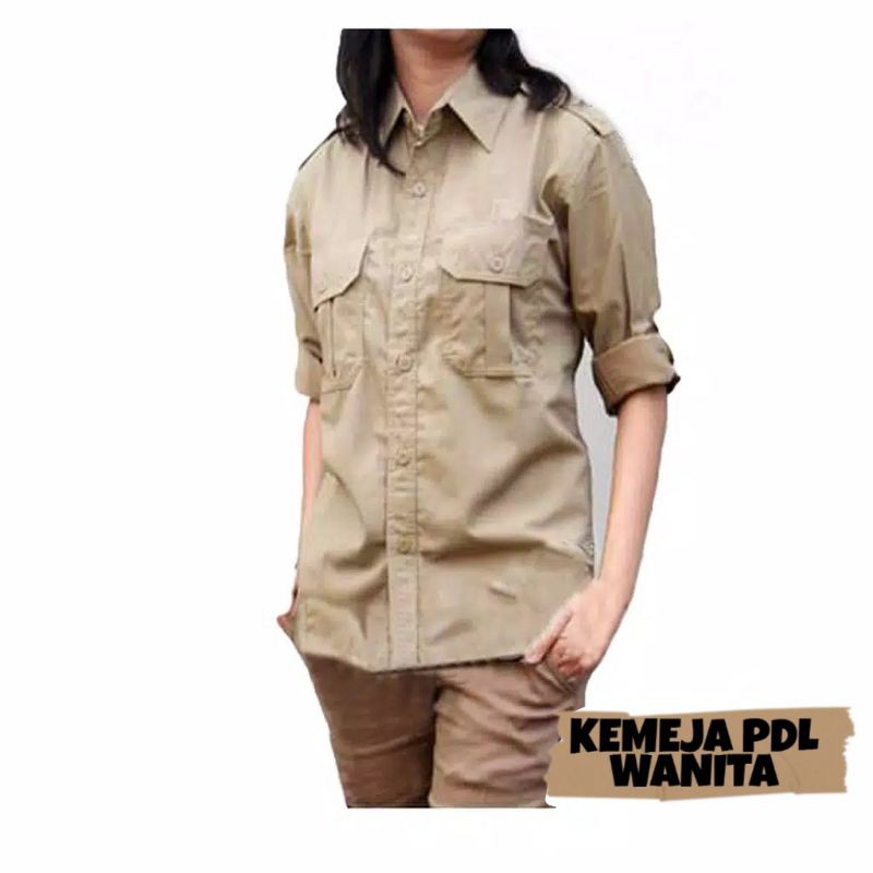KEMEJA PDL LAPANGAN WANITA LENGAN PANJANG CEWE/PEREMPUAN TACTICAL QUTDOOR