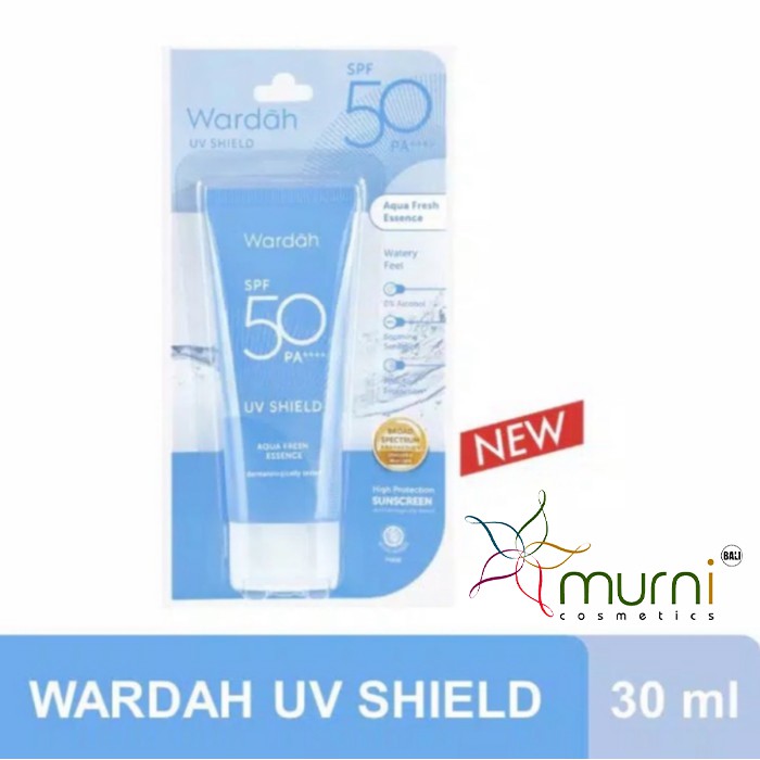 WARDAH SPF 50PA++++ UV SHIELD AQUA FRESH ESSENCE 30ML [ KEMASAN BiRU ]