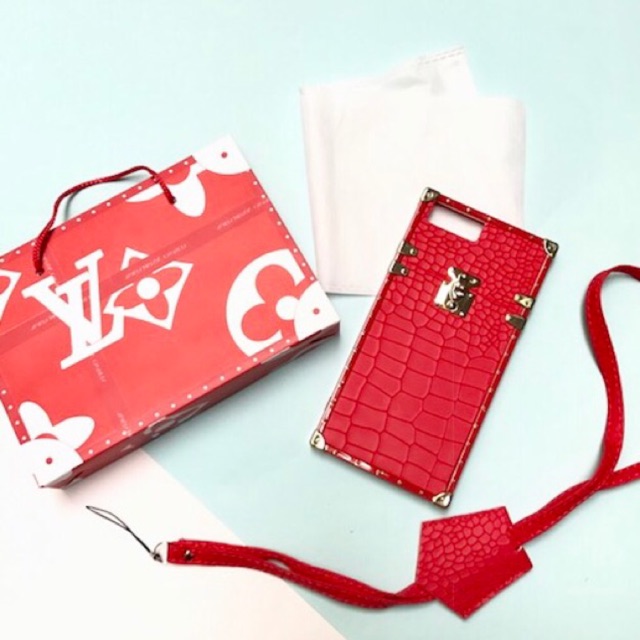 Case Casing HP LV Louis Vuitton Eye Trunk Monogram Iphone 6/7/6P/7P Red