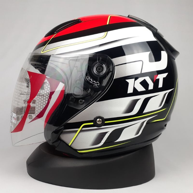 HELM KYT DJMARU MOTIF 13 BLACK RED FLUO ORI HELM TOURING KYT DJ MARU MOTIF MURAH HELM KYT ORI MURAH