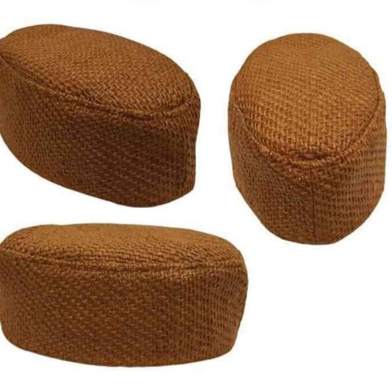 PECI BAHAN GONI POLOS JADUL KLASIK UNIK KOPIAH SONGKOK PECI KARUNG GONI POLOS SONGKOK WARNA COKLAT T