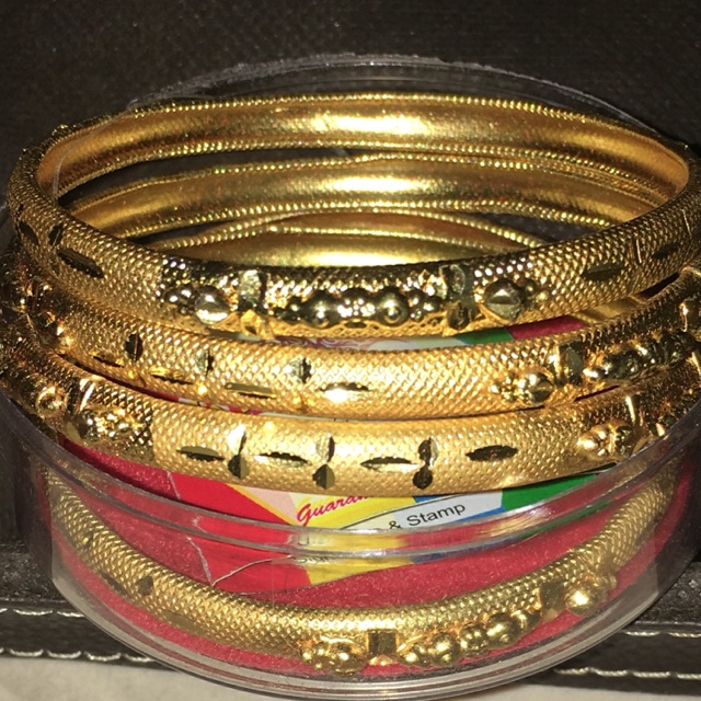 Gelang india lapis emas