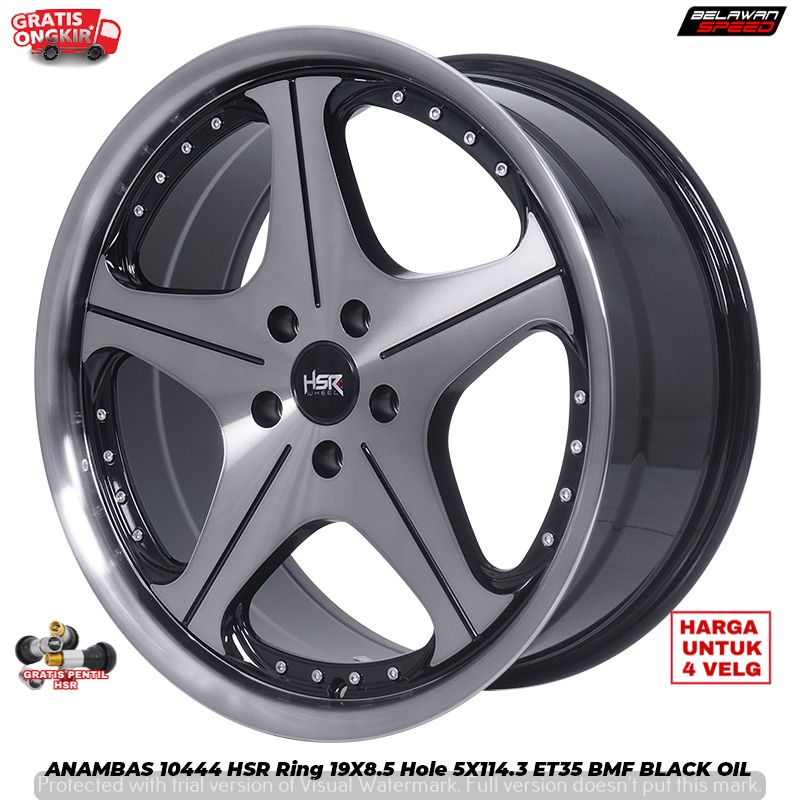 VELG MODIFIKASI UNTUK MOBIL CAMRY INNOVA TERIOS ANAMBAS 10444 HSR R19X85 H5X114,3 ET35 BMF/BK OIL