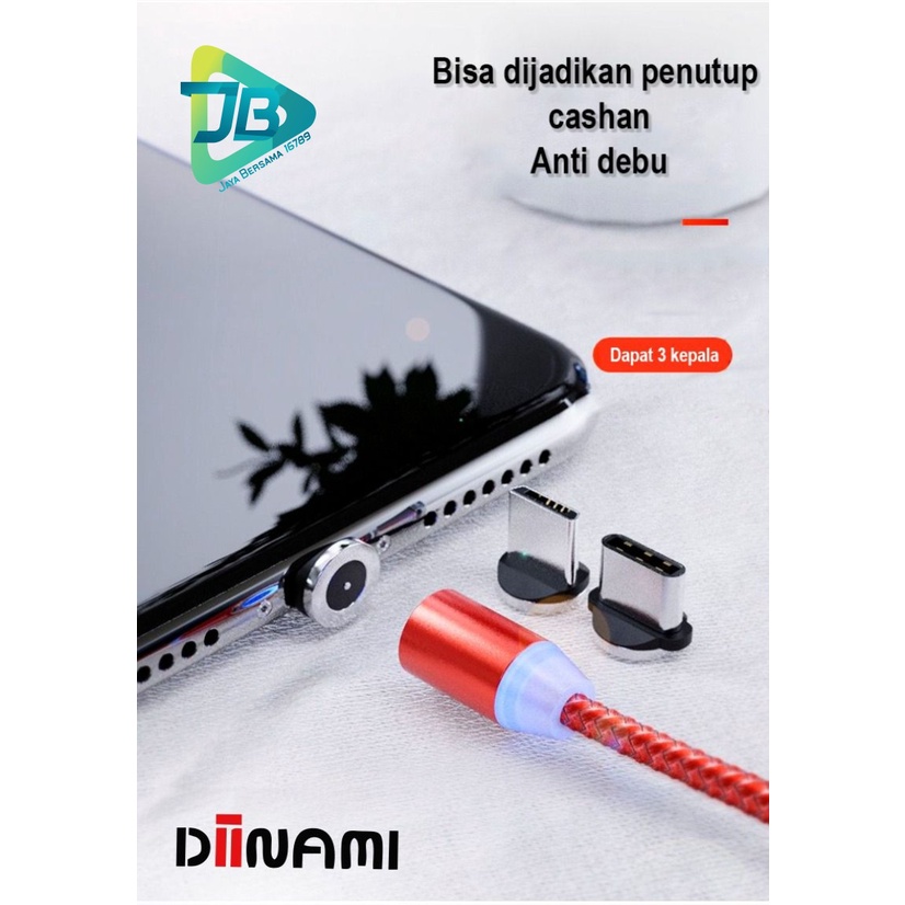 BM017 Kabel cable DIINAMI charger Cashan casan magnet magnetic 3in1 Micro iPhone tipe c fast charging 2.4A JB4990