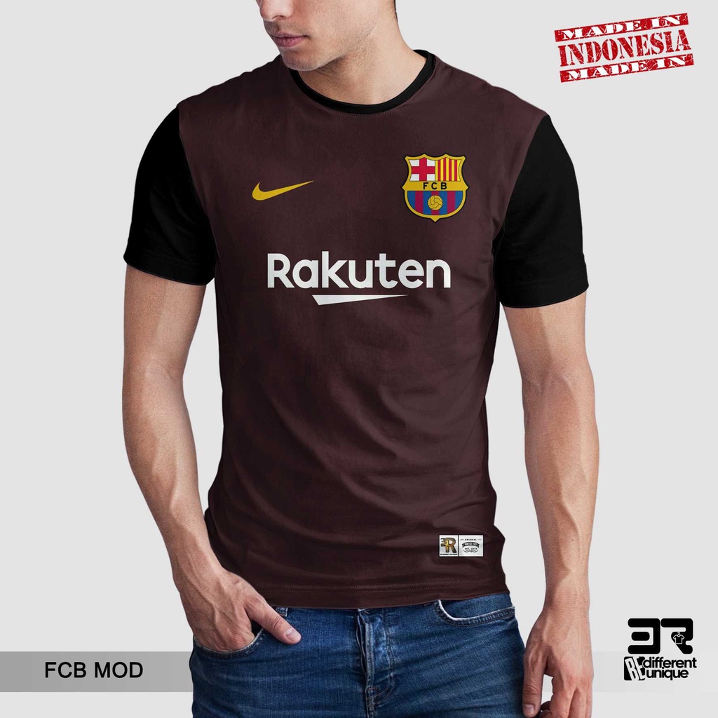 [ COD ] KAOS PRINTING GAMBAR TEAM SEPAKBOLA BARCELONA FC MOD - BAJU SEPAK BOLA  BARCA DISTRO ORIGINA