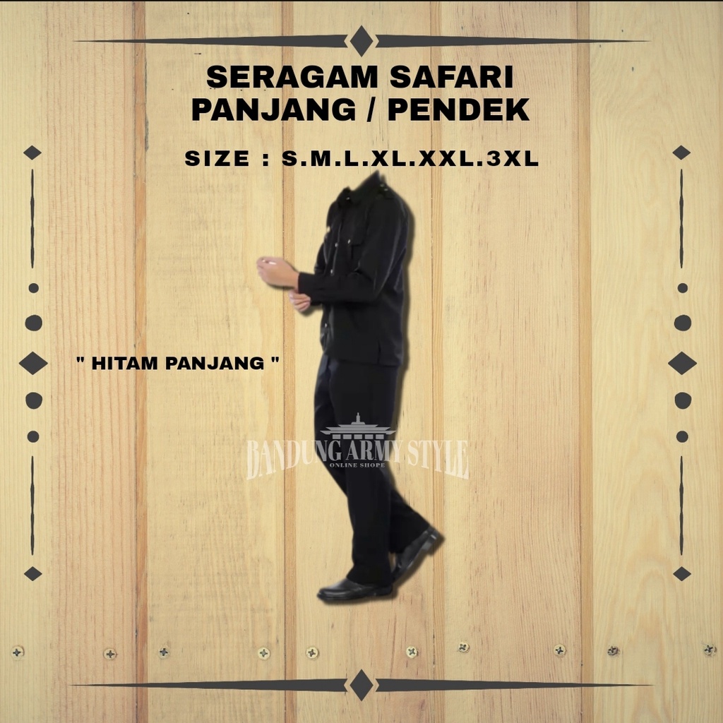 SERAGAM SAFARI SATPAM / SAFARI PANJANG COKLAT /SAFARI PENDEK COKLAT / SAFARI LENGAN PANJANG