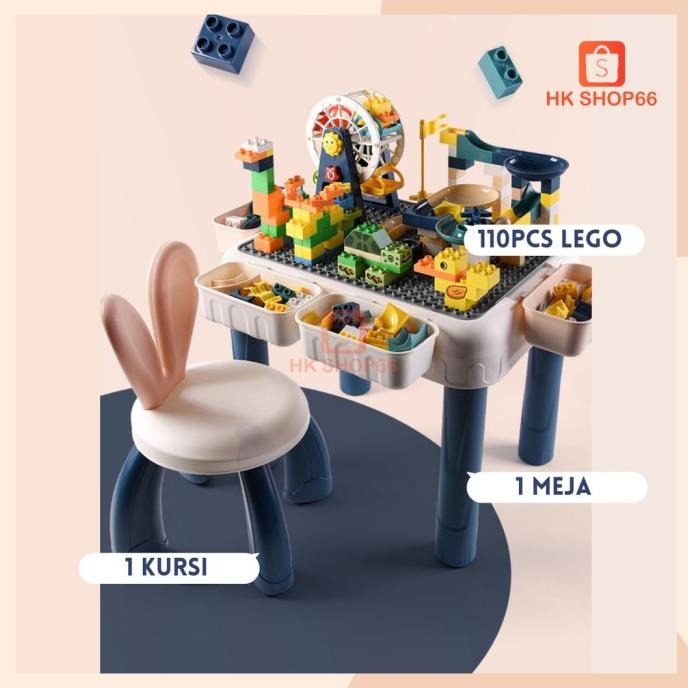 Set Meja Lego Multifungsi Free Lego Meja Set Belajar Anak Eddokio