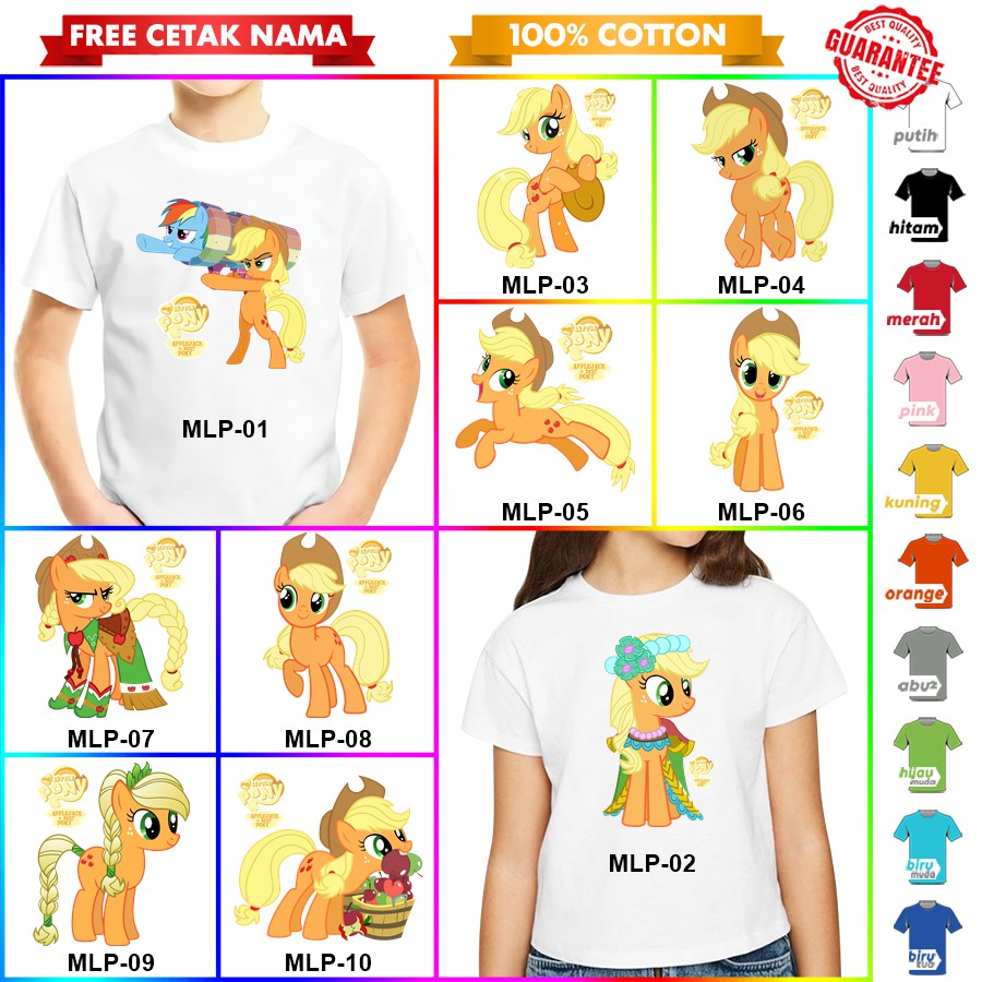 [FREE NAMA!!] Kaos Baju COUPLE  ANAK DAN DEWASA MY LITTLE PONY MLP BANYAK MOTIF