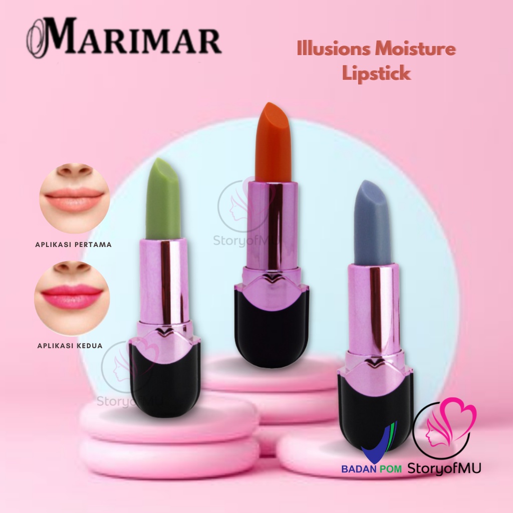 MARIMAR Illusions Moisture Lipstick 3.7gr | Lipstik Pelembab Bibir
