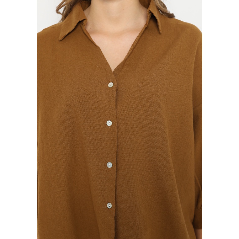 Mannequin Puff Slevess Rami Set-Coklat