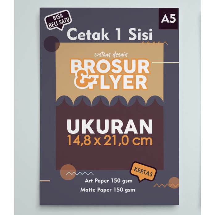 

Brosur Flyer Leaflet A5 1 Sisi Bisa Cetak Satuan Fullcolor - Custom Desain