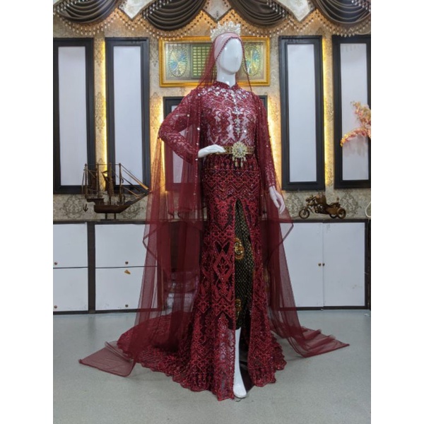 TERBARU kebaya akhad mewah termurah / BAJU PENGANTIN WANITA / WEDDING DRESS