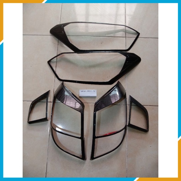 GARNIS GARNISH AGYA 2017 / AYLA 2017 2018 2019 NEW GARNISH LAMPU DEPAN BELAKANG HEADLAMP COVER CARBO