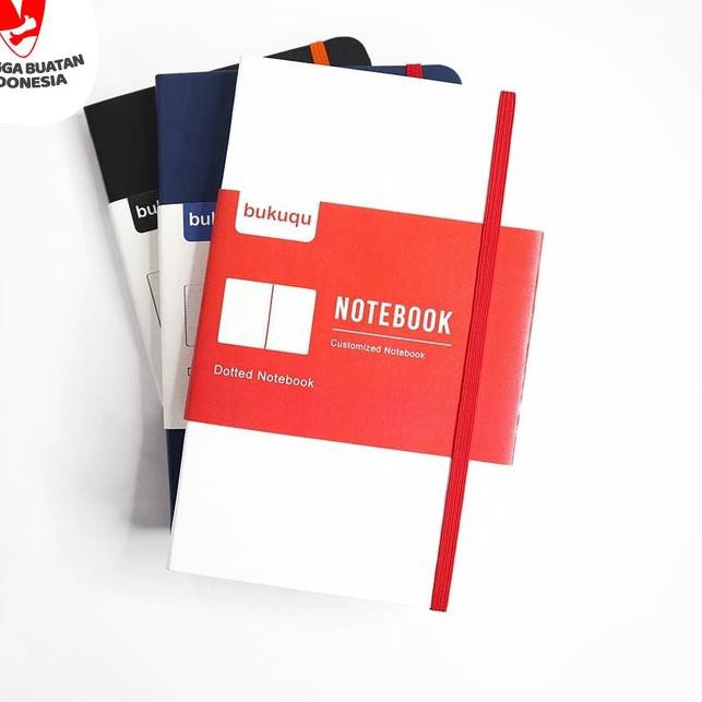 

B*A*R*U!!-573 Classic Notebook #Leather - Bullet Journal by Bukuqu - Merah Putih, polos