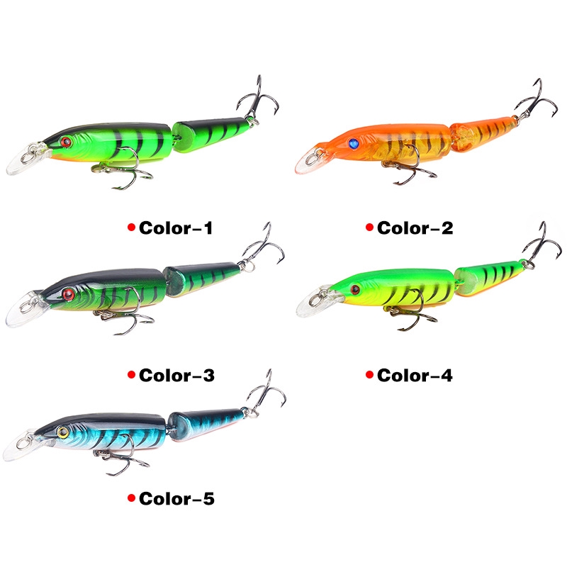 Minnow Lure Alat Pancing Murah relix nusantara Umpan Pancing Buatan 10cm/7.5g Umpan Pancing Umpan Ikan Alat Pancing 2-Segment Umpan Mancing Umpan Mancing Kail Pancing Plastic Bait CrankSet CrankBait