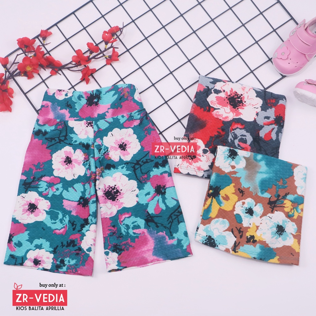 Kulot Motif uk 1-2 Tahun / Celana 3per4 Anak Perempuan Skirt Murah Celana Pendek Pants Adem Kulot