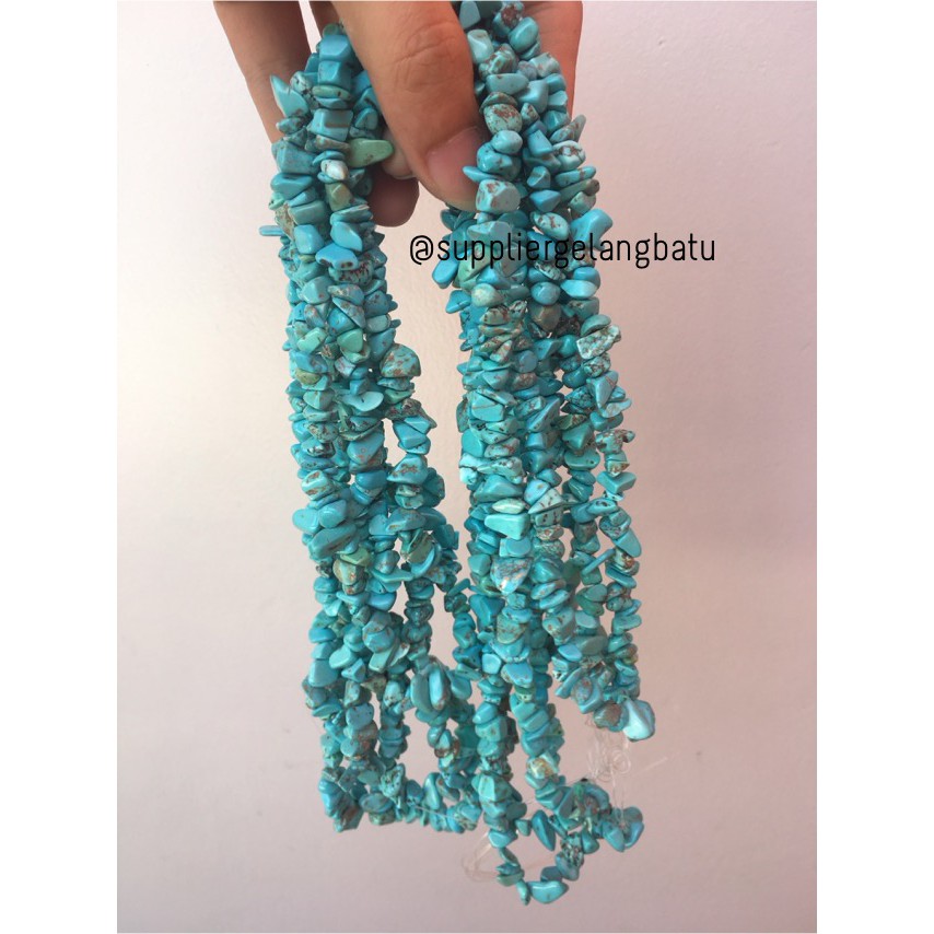 kerikil Batu alam blue turquoise pirus biru 1cm phyrus howlite craft aksesoris supplier bahan grosir