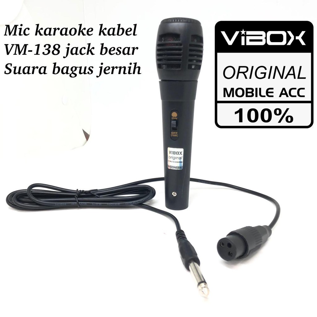 MIC MICROPHONE KABEL FLECO HM138 MICROFON KABEL ORIGINAL colokan besar dan kecil