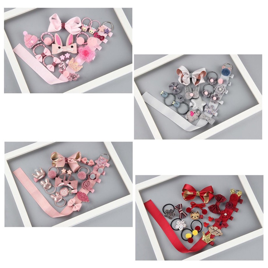 Ikat Jepit Rambut 18 Pcs Set FJ18 FREE BOX Kualitas Tinggi Karet Jepitan Gaya Korea Fashion Hair Pin