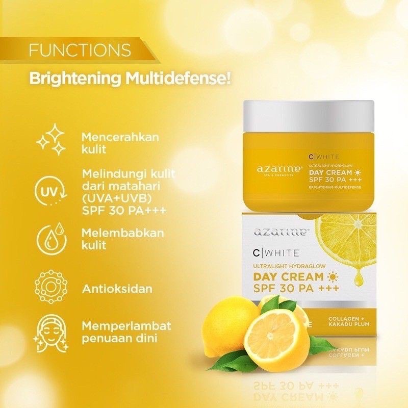 Azarine C-White Day Night Cream / Brightening Facial Cleanser (KUNING)