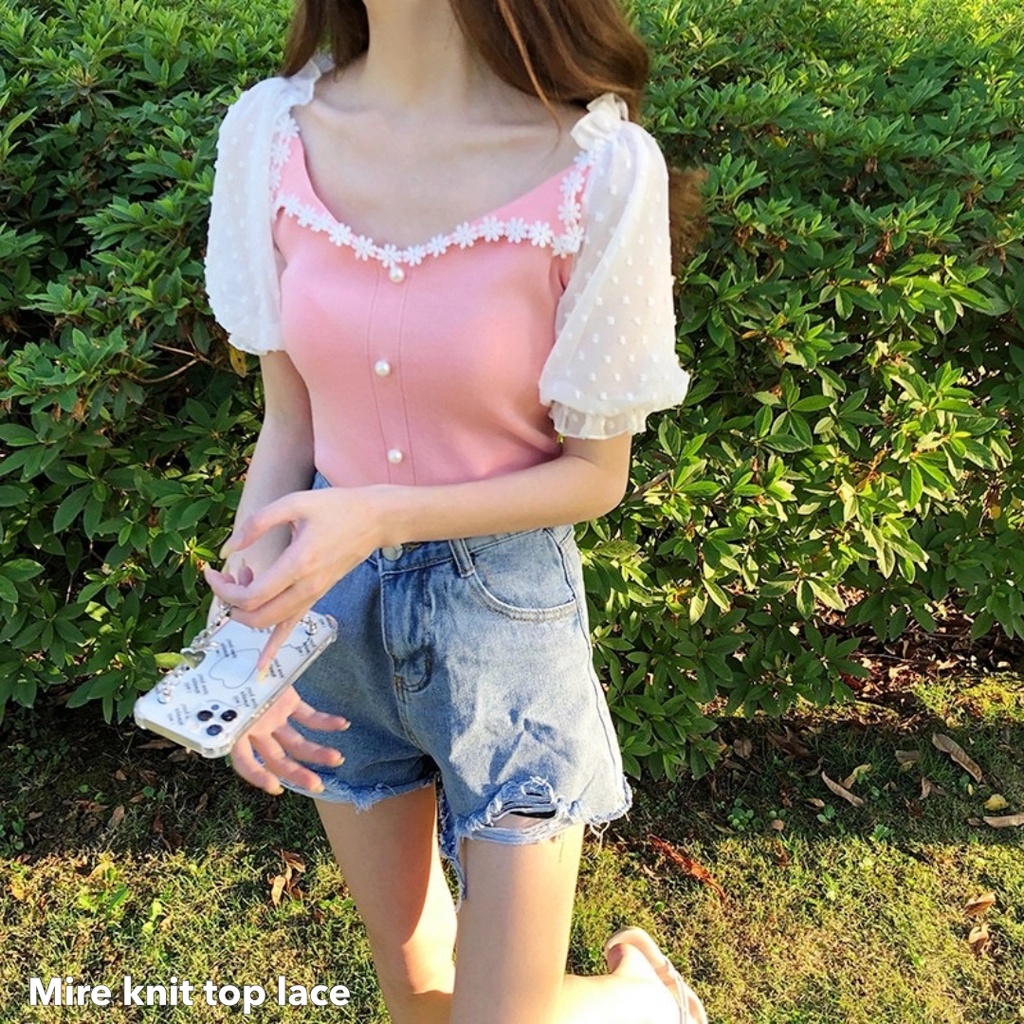 Mire knit top lace -Thejanclothes