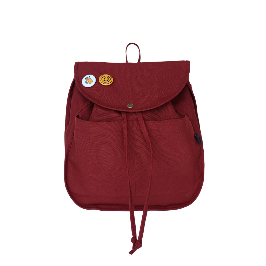 Imokey Onyx Maroon: Basic Drawstring Backpack - Tas Ransel Pria Tas Ransel Wanita