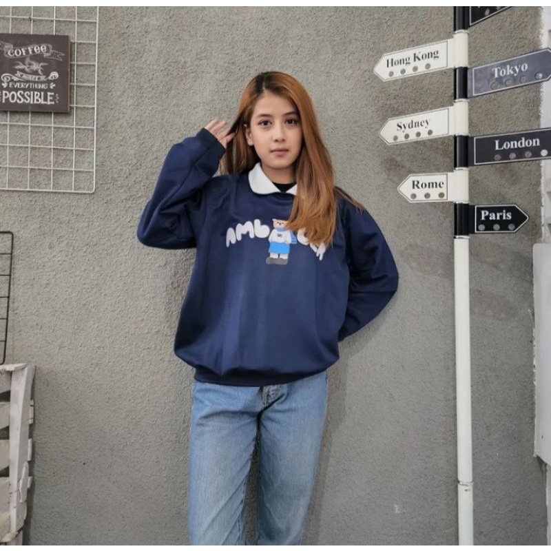 Sweater Wanita Oversize AMBLER BEAR COLAR