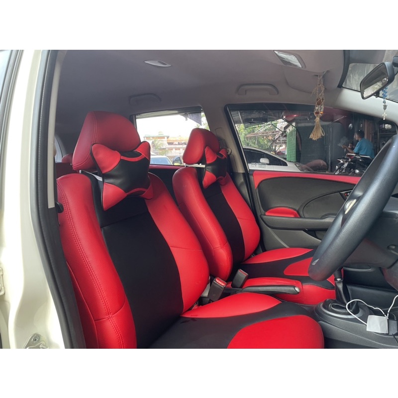 Bantal Leher Mobil - Bantal Kepala Mobil - Asli MBTECH mix Karbon