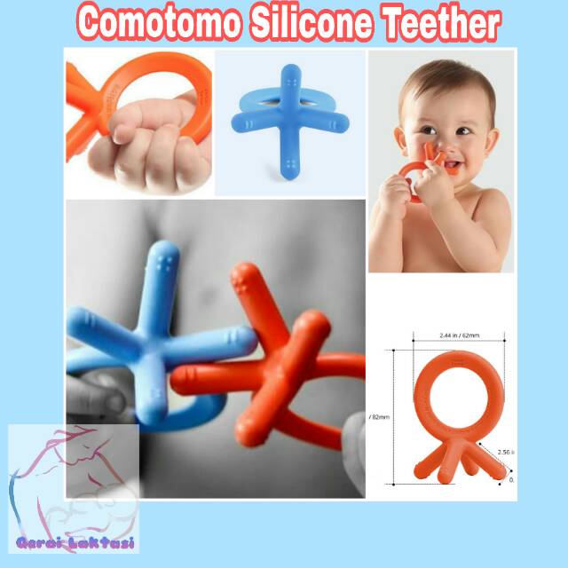 COMOTOMO SILICONE TEETHER BLUE ORANGE