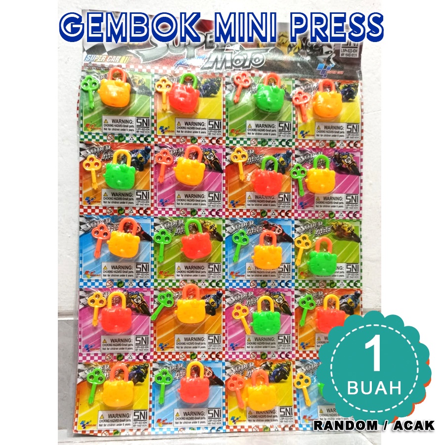 Mainan Gembok Mini SATUAN 1 buah - GEMBOK MINI PRESS SATUAN 1pc