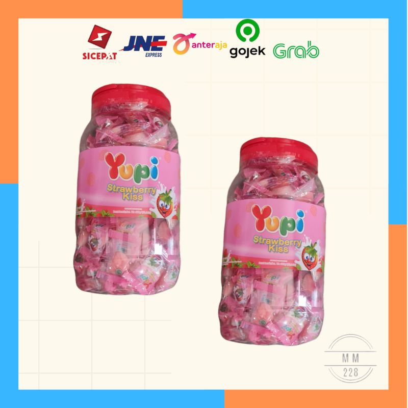 

PERMEN YUPI STRAWBEERY KISS TOPLES PINK