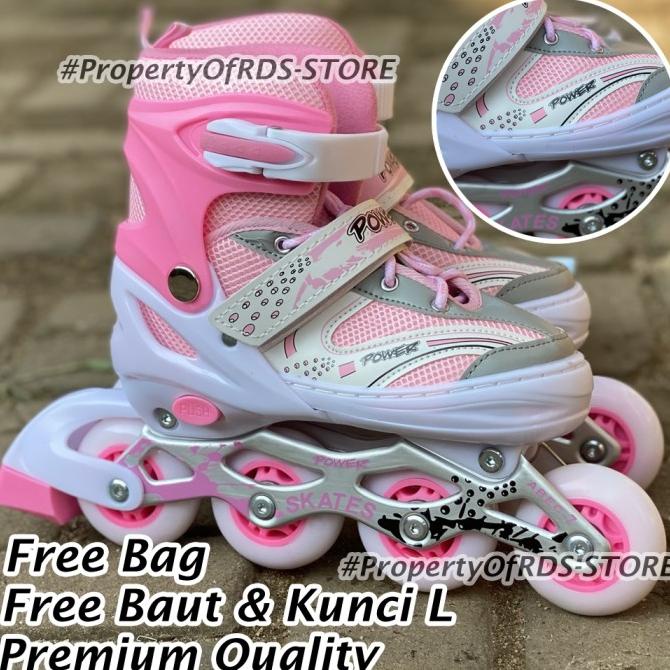 Sofiya Sepatu Roda Anak Premium Free Baud , Kunci - Pink