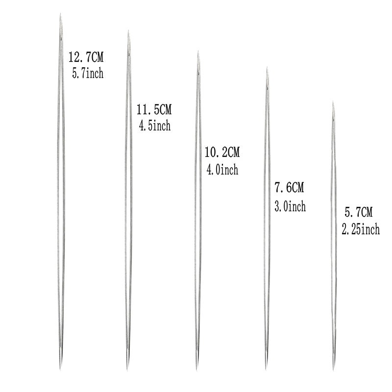 10pcs stainless steel Big Eye Curved Beading Needles untuk manik-manik dan mutiara