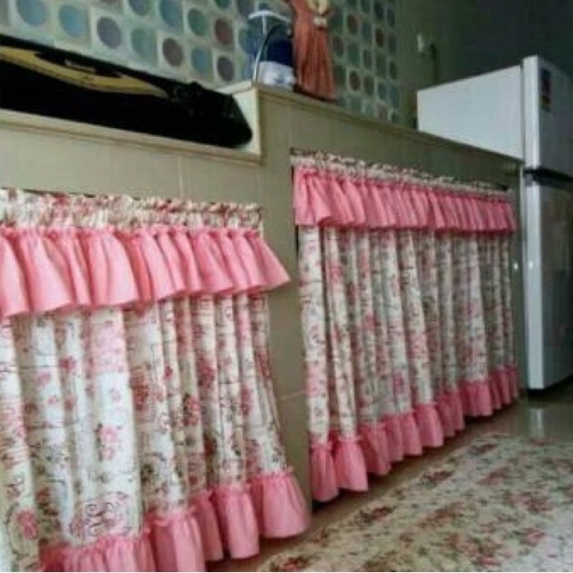Gorden kolong dapur kerut cantik
