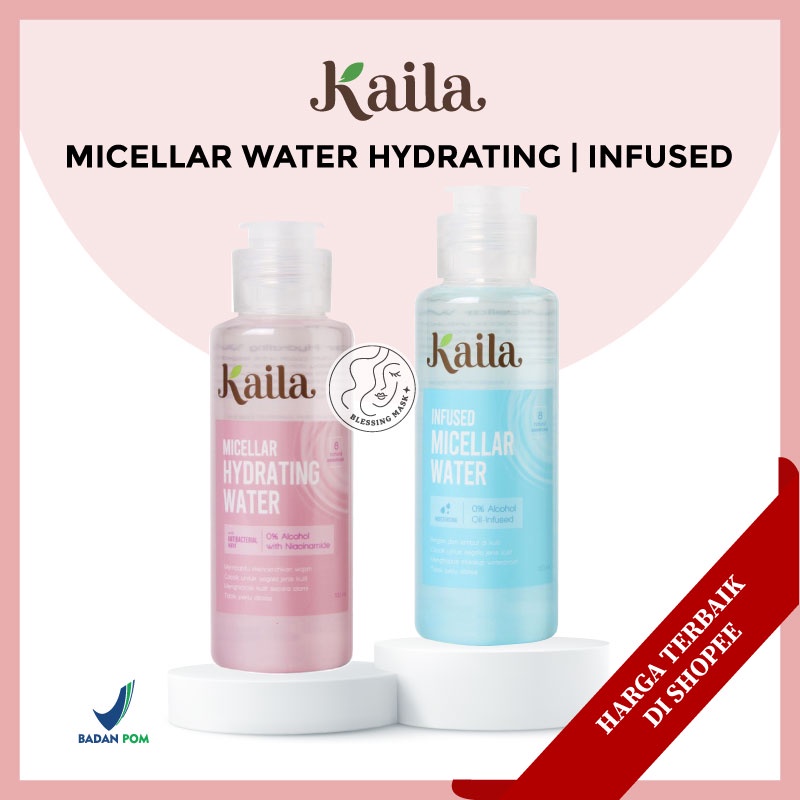 KAILA Micellar Hydrating Water | Infused Micellar Water | Makeup Remover with Niacinamide - 100mL