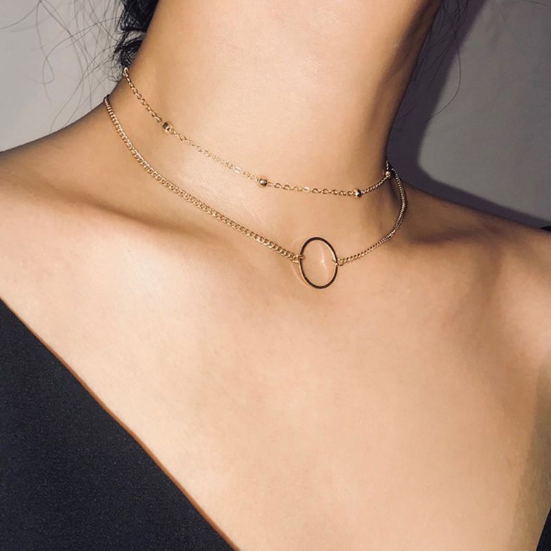 COD Kalung wanita double choker trendy korean style import