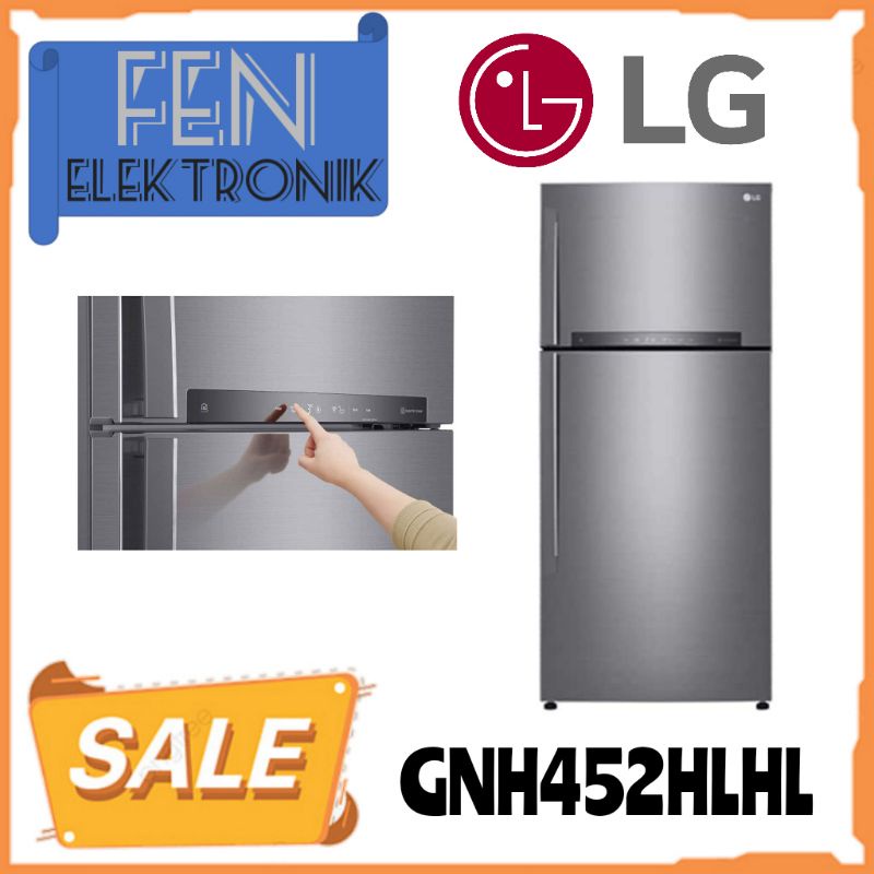 Kulkas LG 2 pintu GNH452HLHL LG kulkas Inverter GNH452 452HLHL GNH452 LG