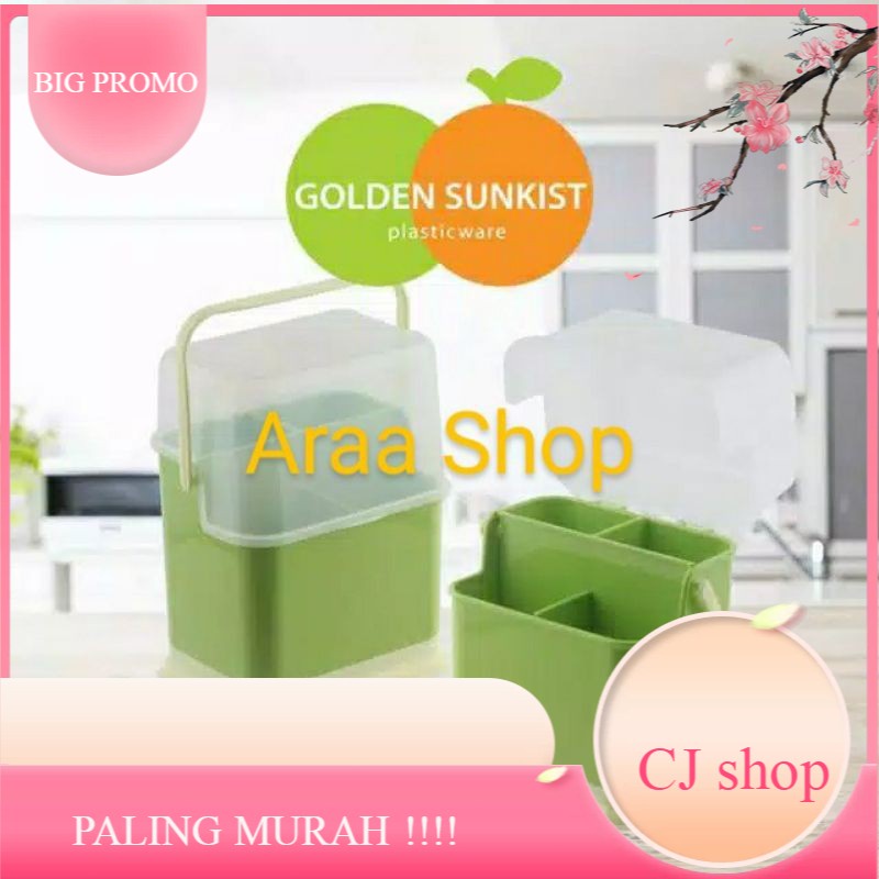 {COD} Tempat Sendok Tutup GOLDEN SUNKIST/Tempat Sendok Segi Tutup GOLDEN SUNKIST TSS 1027
